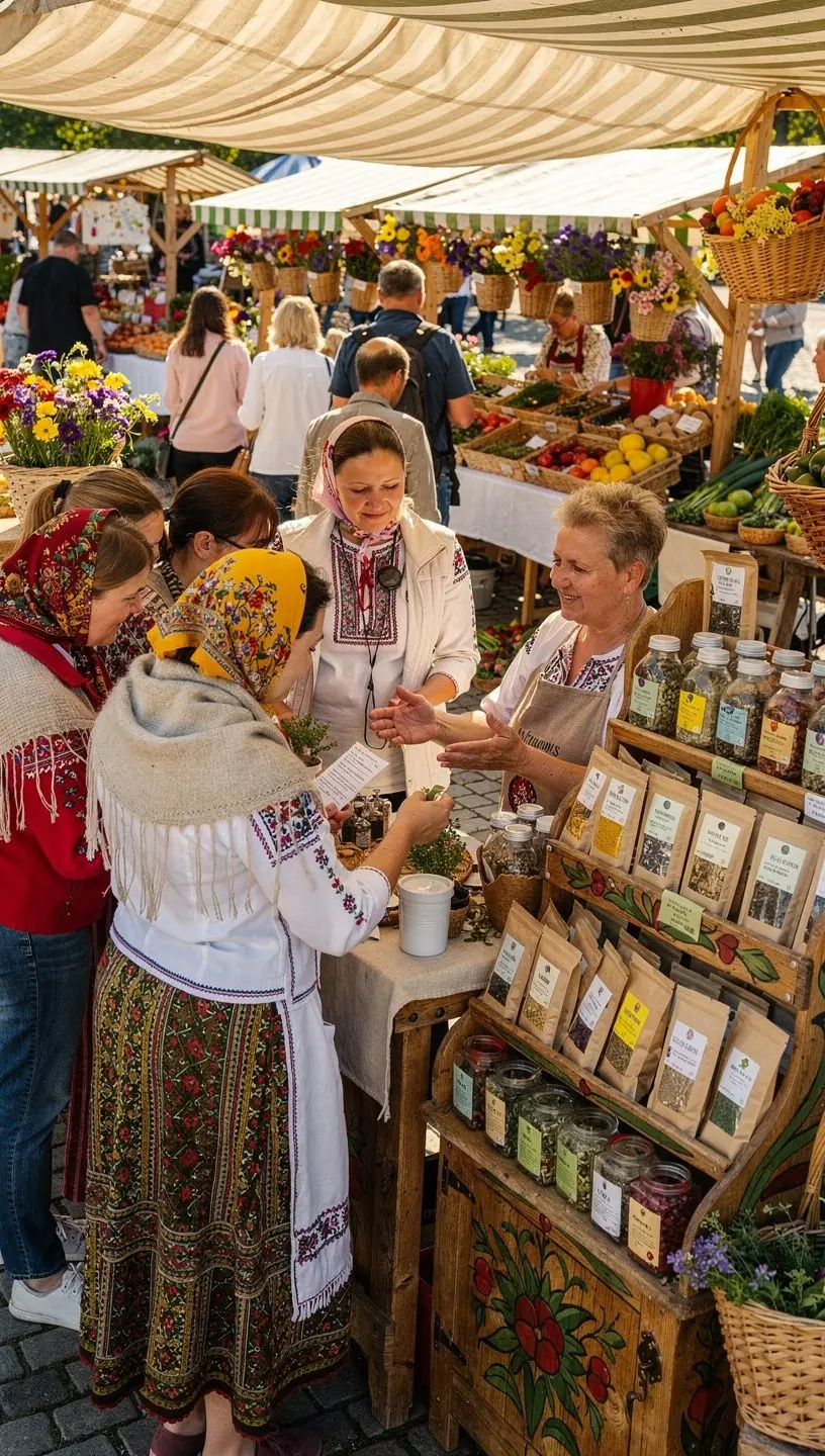 Natūralios žolelės ir džiovinti augalai ant balto stalo, paruošti arbatos gamybai.